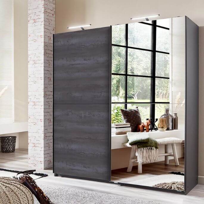 Meuble de rangement anthracite aux lignes modernes